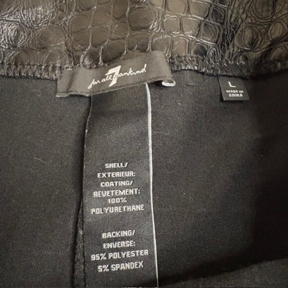 7 for all Man Kind Faux Crocodile Print Leather Pull On Leggings Womens Size L - Picture 3 of 7